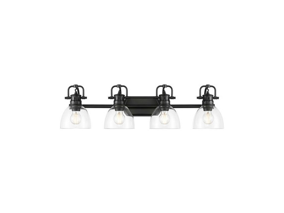 Bathroom Fixtures Four Lights by Golden ( 62 | 3602-BA4 BLK-CLR Duncan ) 