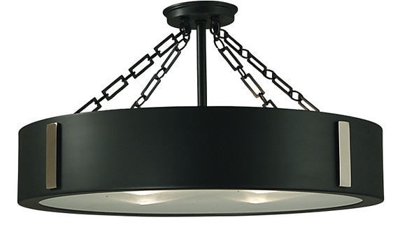 Semi-Flush Mts. Drum Shade by Framburg ( 8 | 2412 CH/PN Oracle ) 