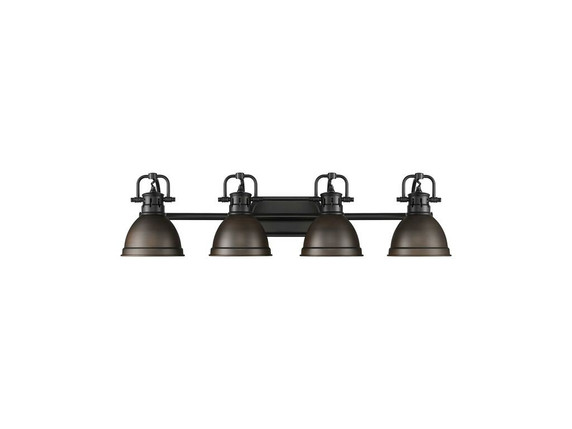 Bathroom Fixtures Four Lights by Golden ( 62 | 3602-BA4 BLK-RBZ Duncan ) 