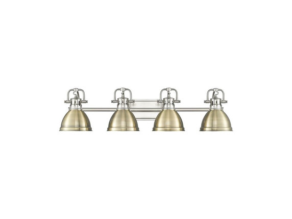 Bathroom Fixtures Four Lights by Golden ( 62 | 3602-BA4 PW-AB Duncan ) 