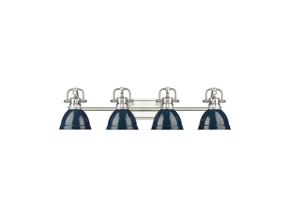 Bathroom Fixtures Four Lights by Golden ( 62 | 3602-BA4 PW-NVY Duncan ) 