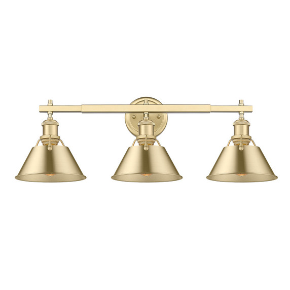 Bathroom Fixtures Three Lights by Golden ( 62 | 3306-BA3 BCB-BCB Orwell ) 
