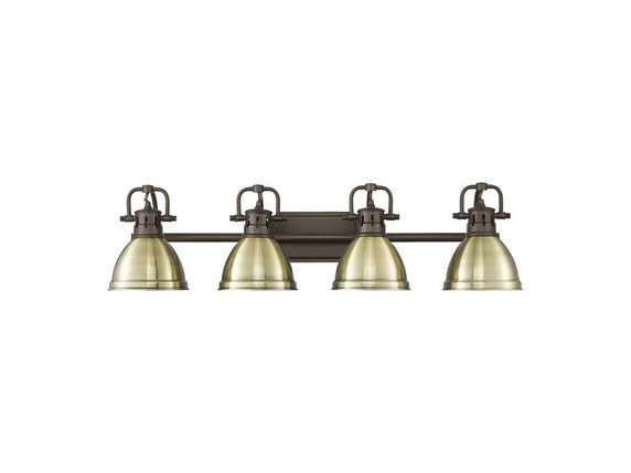 Bathroom Fixtures Four Lights by Golden ( 62 | 3602-BA4 RBZ-AB Duncan ) 