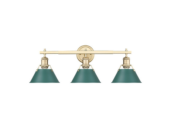 Bathroom Fixtures Three Lights by Golden ( 62 | 3306-BA3 BCB-GN Orwell ) 