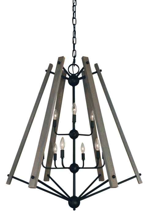 Large Chandeliers Candle by Framburg ( 8 | L1139 MBLACK Meredith ) 