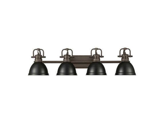 Bathroom Fixtures Four Lights by Golden ( 62 | 3602-BA4 RBZ-BLK Duncan ) 