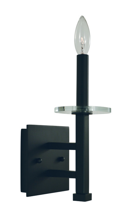 Sconces Single Candle by Framburg ( 8 | 5441 MBLACK Metropolitan ) 