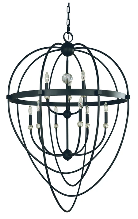 Large Chandeliers Sphere by Framburg ( 8 | L1154 MBLACK Elizabeth ) 