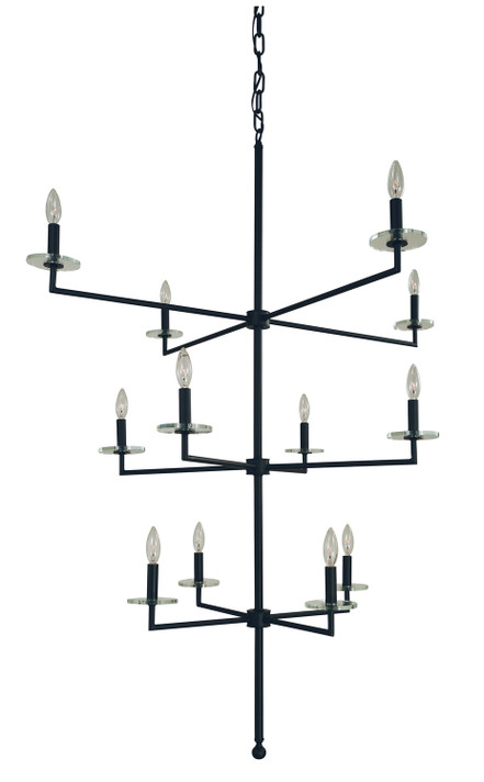 Large Chandeliers Candle by Framburg ( 8 | 5452 MBLACK Muse ) 