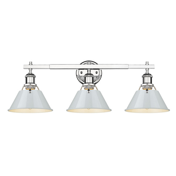 Bathroom Fixtures Three Lights by Golden ( 62 | 3306-BA3 CH-DB Orwell ) 
