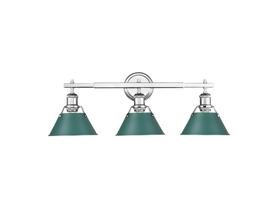 Bathroom Fixtures Three Lights by Golden ( 62 | 3306-BA3 CH-GN Orwell ) 