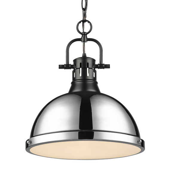 Pendants Metal Shade by Golden ( 62 | 3602-L BLK-CH Duncan ) 