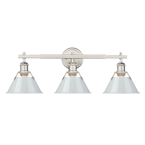 Bathroom Fixtures Three Lights by Golden ( 62 | 3306-BA3 PW-DB Orwell ) 