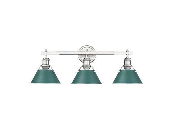 Bathroom Fixtures Three Lights by Golden ( 62 | 3306-BA3 PW-GN Orwell ) 