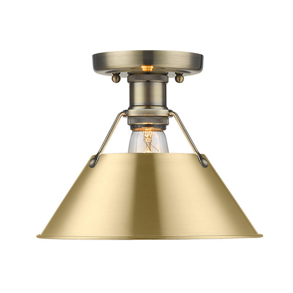 Flush Mounts Metal Shade by Golden ( 62 | 3306-FM AB-BCB Orwell ) 