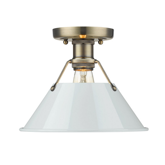 Flush Mounts Metal Shade by Golden ( 62 | 3306-FM AB-DB Orwell ) 
