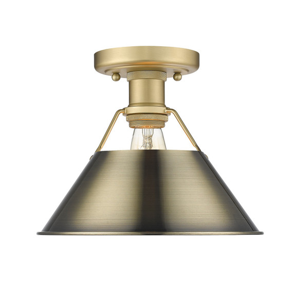 Flush Mounts Metal Shade by Golden ( 62 | 3306-FM BCB-AB Orwell ) 