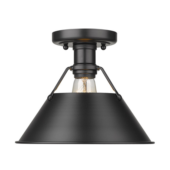 Flush Mounts Cage Style by Golden ( 62 | 3306-FM BLK-BLK Orwell ) 