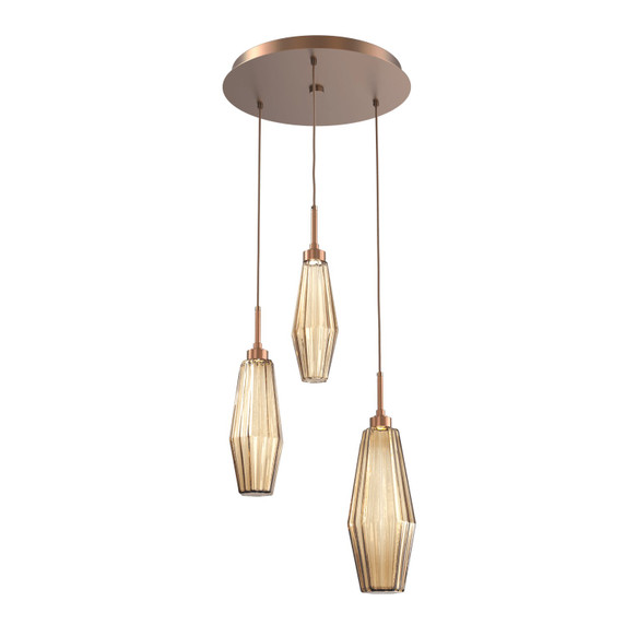 Mini Pendants 3 Light Cluster by Hammerton Studio ( 404 | CHB0049-03-BB-RB-C01-L1 Aalto ) 
