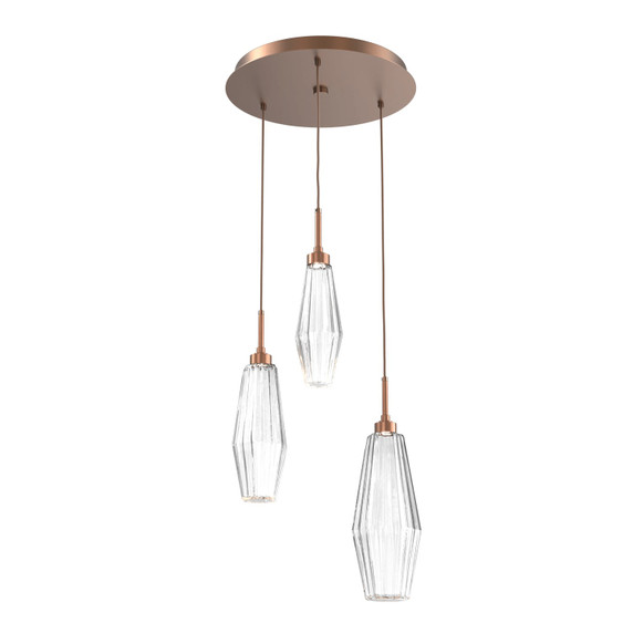 Mini Pendants 3 Light Cluster by Hammerton Studio ( 404 | CHB0049-03-BB-RC-C01-L1 Aalto ) 