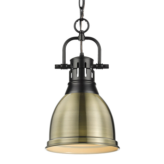 Mini Pendants Metal Shade by Golden ( 62 | 3602-S BLK-AB Duncan ) 