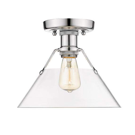 Flush Mounts Glass Down by Golden ( 62 | 3306-FM CH-CLR Orwell ) 