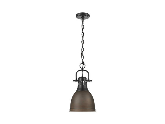 Mini Pendants Metal Shade by Golden ( 62 | 3602-S BLK-RBZ Duncan ) 