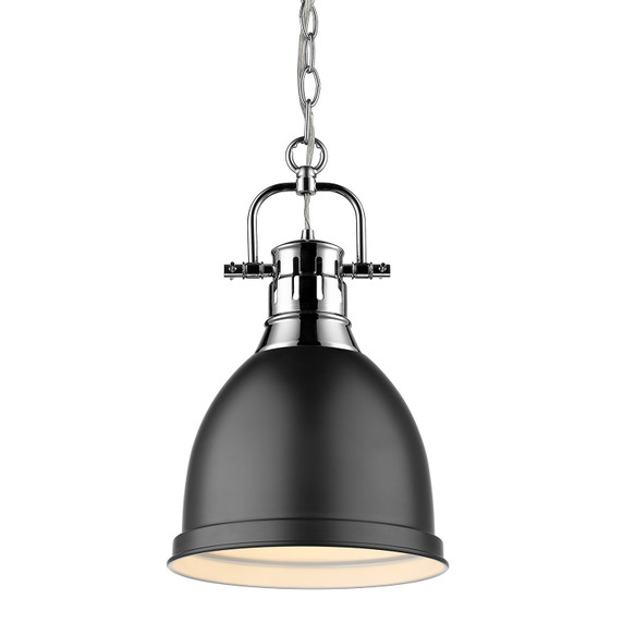 Mini Pendants Metal Shade by Golden ( 62 | 3602-S CH-BLK Duncan ) 