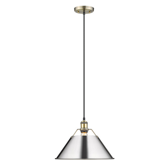 Pendants Metal Shade by Golden ( 62 | 3306-L AB-CH Orwell ) 