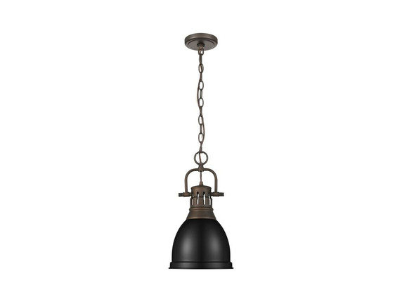 Mini Pendants Metal Shade by Golden ( 62 | 3602-S RBZ-BLK Duncan ) 
