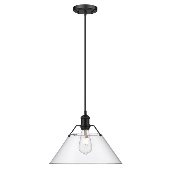 Pendants Glass Down by Golden ( 62 | 3306-L BLK-CLR Orwell ) 