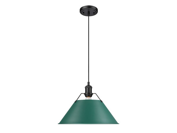 Pendants Metal Shade by Golden ( 62 | 3306-L BLK-GN Orwell ) 