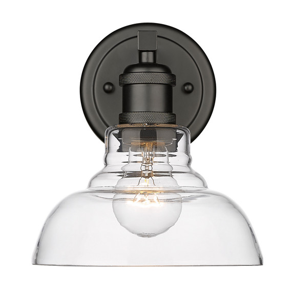 Sconces Single Glass by Golden ( 62 | 0305-BA1 BLK-CLR Carver ) 