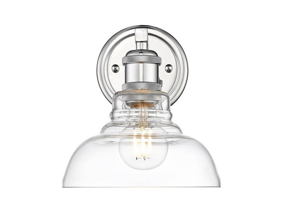 Sconces Single Glass by Golden ( 62 | 0305-BA1 CH-CLR Carver ) 