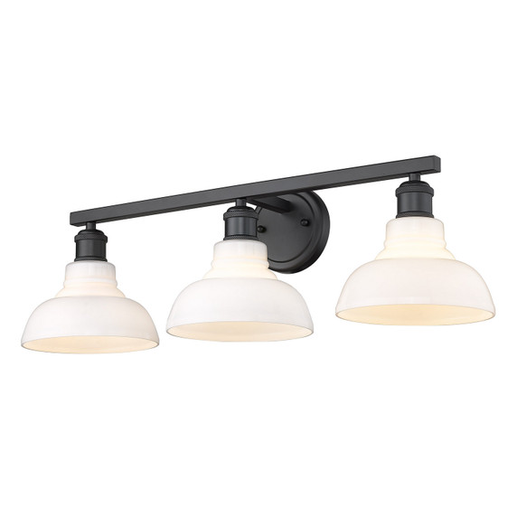 Bathroom Fixtures Three Lights by Golden ( 62 | 0305-BA3 BLK-VMG Carver ) 
