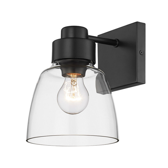 Sconces Single Glass by Golden ( 62 | 0314-1W BLK-CLR Remy ) 