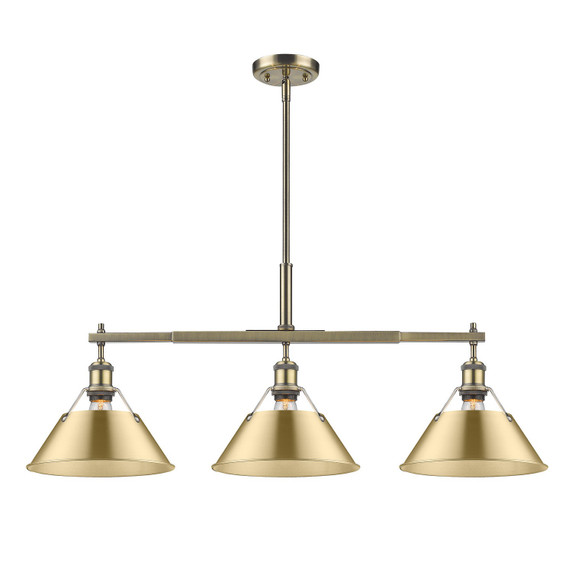 Linear/Island 3 Light Bar by Golden ( 62 | 3306-LP AB-BCB Orwell ) 