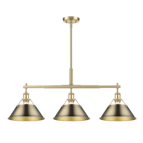 Linear/Island 3 Light Bar by Golden ( 62 | 3306-LP BCB-AB Orwell ) 