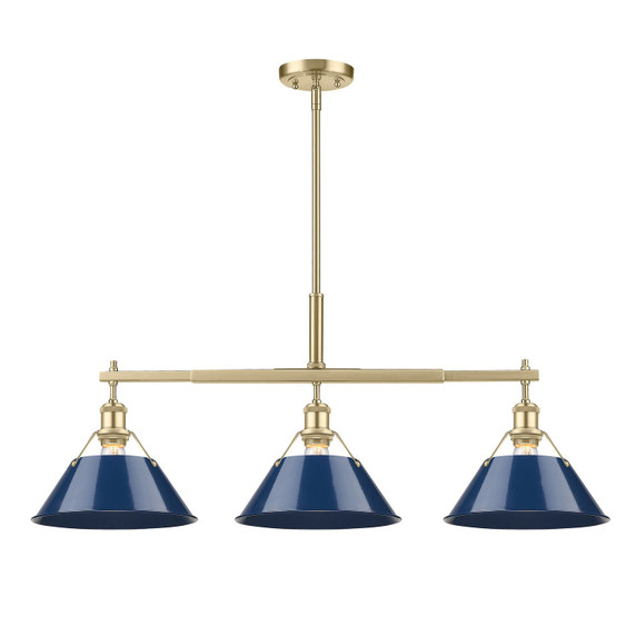 Linear/Island 3 Light Bar by Golden ( 62 | 3306-LP BCB-NVY Orwell ) 