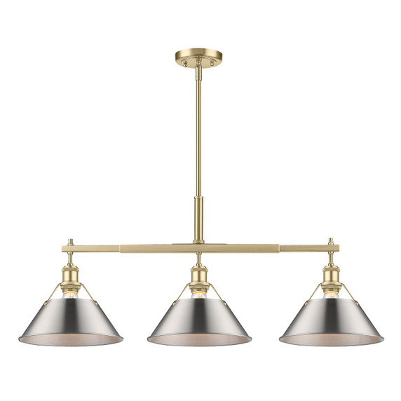Linear/Island 3 Light Bar by Golden ( 62 | 3306-LP BCB-PW Orwell ) 