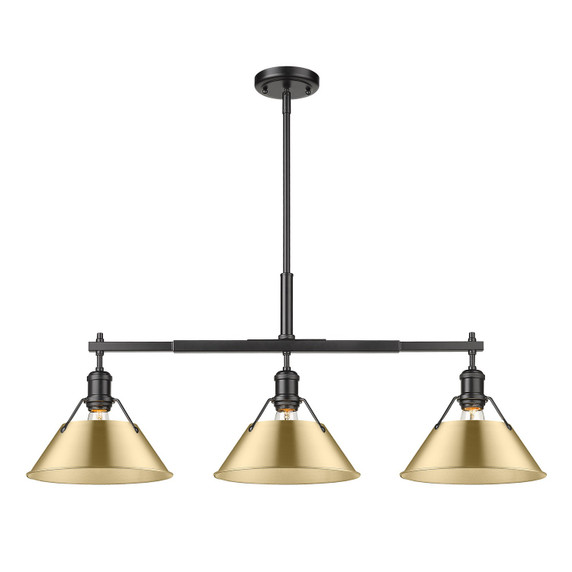Linear/Island 3 Light Bar by Golden ( 62 | 3306-LP BLK-BCB Orwell ) 