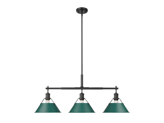 Linear/Island 3 Light Bar by Golden ( 62 | 3306-LP BLK-GN Orwell ) 