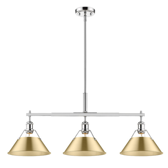Linear/Island 3 Light Bar by Golden ( 62 | 3306-LP CH-BCB Orwell ) 