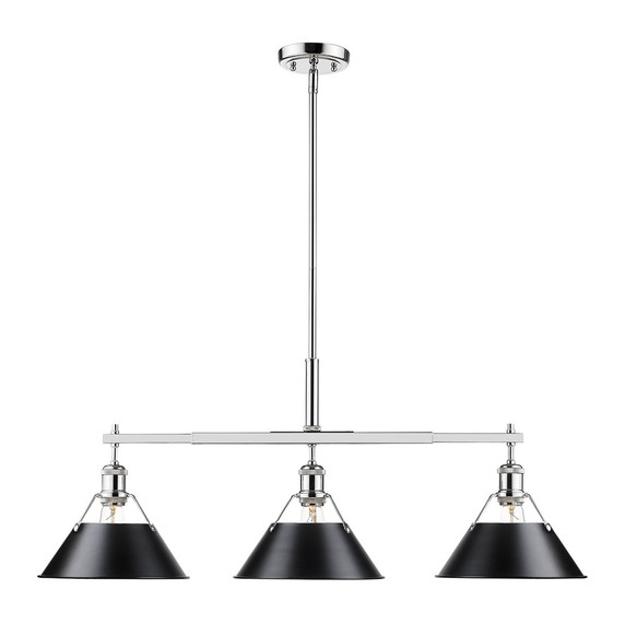 Linear/Island 3 Light Bar by Golden ( 62 | 3306-LP CH-BLK Orwell ) 