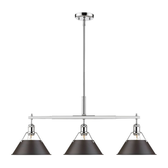 Linear/Island 3 Light Bar by Golden ( 62 | 3306-LP CH-RBZ Orwell ) 