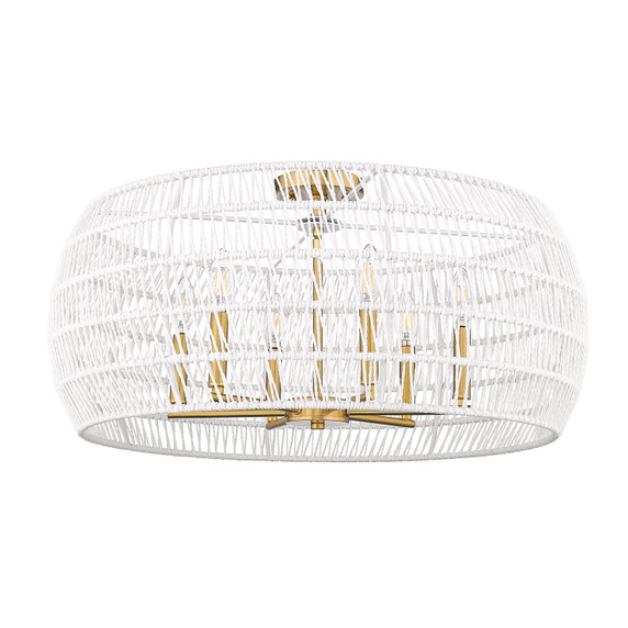 Semi-Flush Mts. Drum Shade by Golden ( 62 | 6808-6SF MBG-WR Ellie ) 