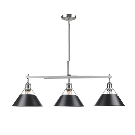 Linear/Island 3 Light Bar by Golden ( 62 | 3306-LP PW-BLK Orwell ) 