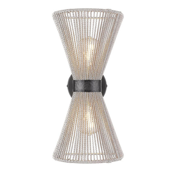 Sconces Double Candle by Golden ( 62 | 6938-2W BLK-BR Avon ) 