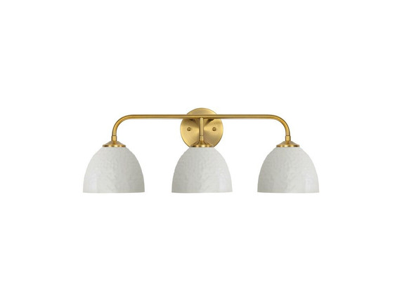 Bathroom Fixtures Three Lights by Golden ( 62 | 6950-BA3 MBS-WHT Shepard ) 