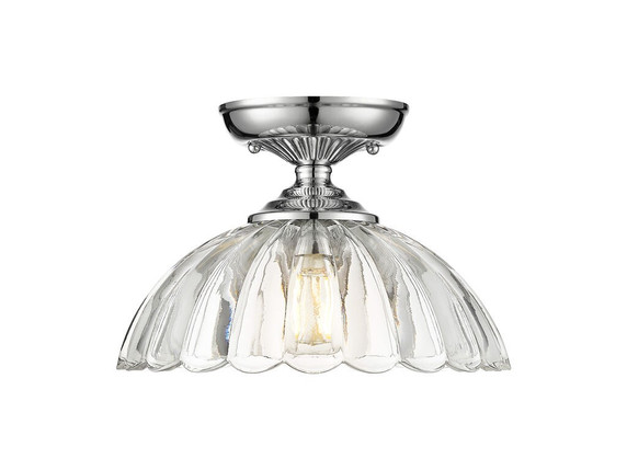 Semi-Flush Mts. Glass Down by Golden ( 62 | 6952-SF CH-CLR Audra ) 